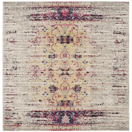 Safavieh Monaco Square Area Rug, Ivory and Pink - 6 ft.-7 in. x 6 ft.-7 in. MNC209R-7SQ